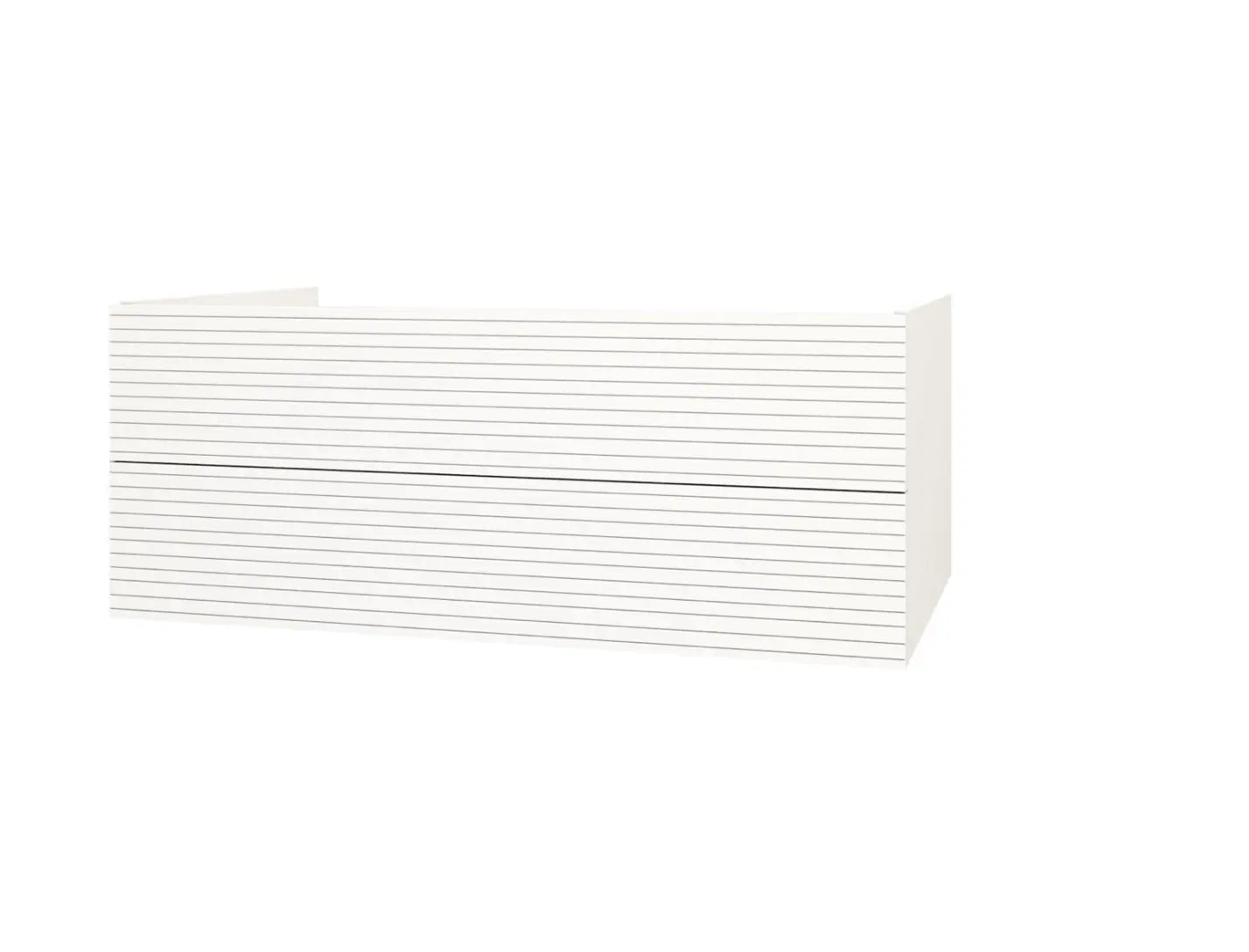 SaniSupreme® HighLine Elite Wastafel Onderkast Badmeubel 120x45x50 cm met Horizontaal Reliëf Mat Wit