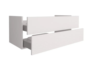 SaniSupreme® HighLine Elite Wastafel Onderkast Badmeubel 120x45x50 cm met Horizontaal Reliëf Mat Wit