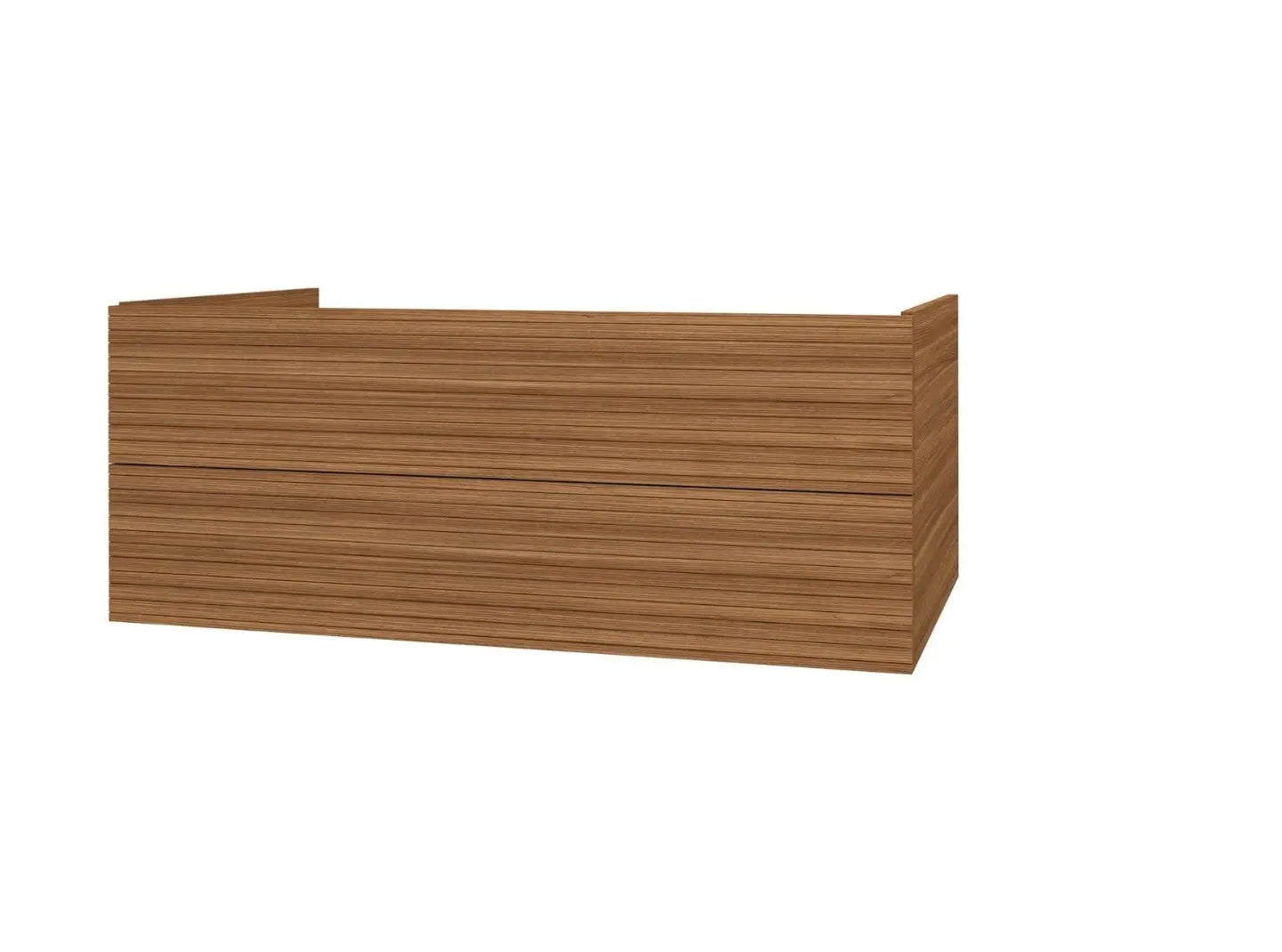 SaniSupreme® HighLine Elite Wastafel Onderkast Badmeubel 120x45x50 cm met Horizontaal Reliëf Walnoot