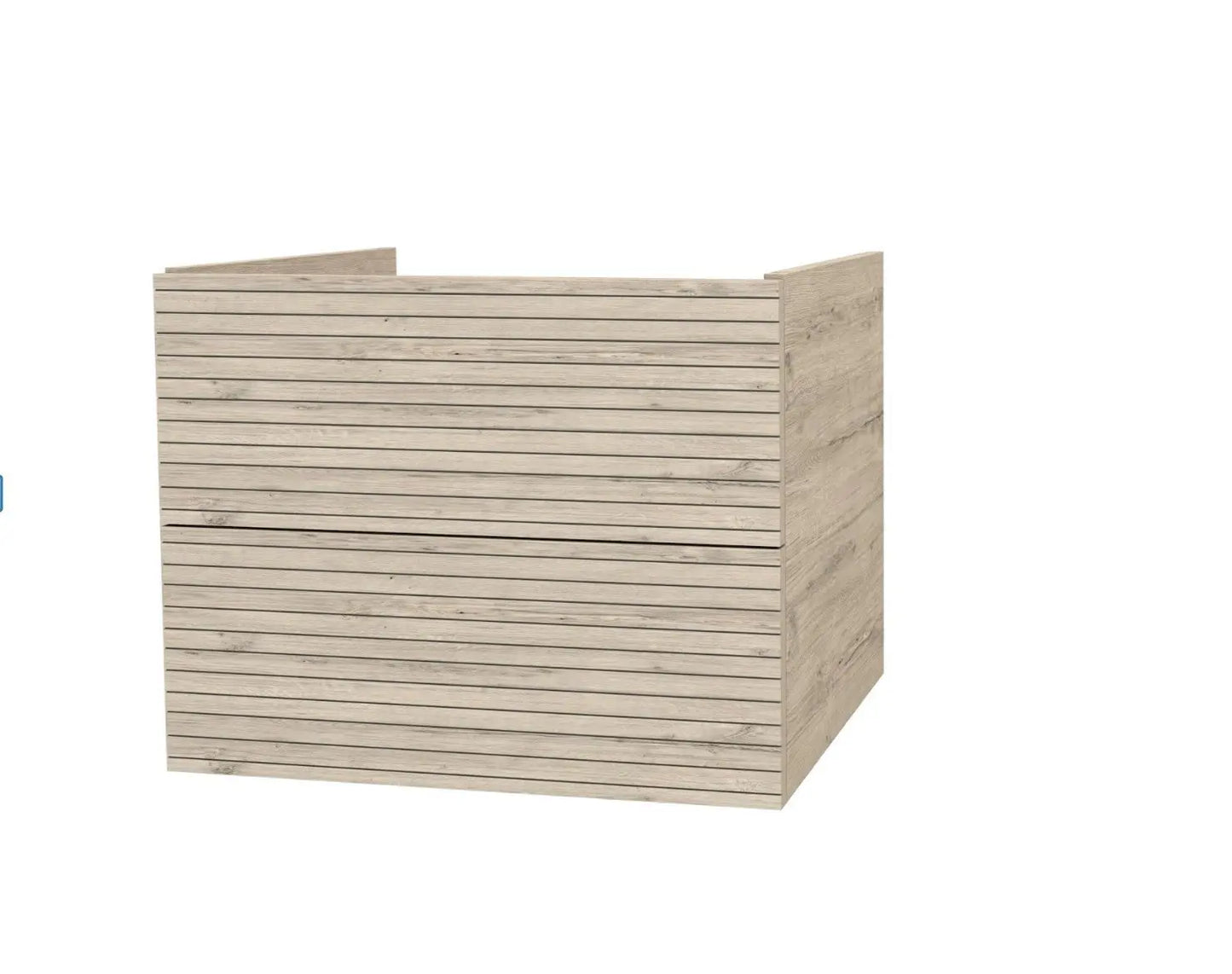 SaniSupreme® HighLine Elite Wastafel Onderkast Badmeubel 60x45x50 cm met Horizontaal Reliëf Licht Hout