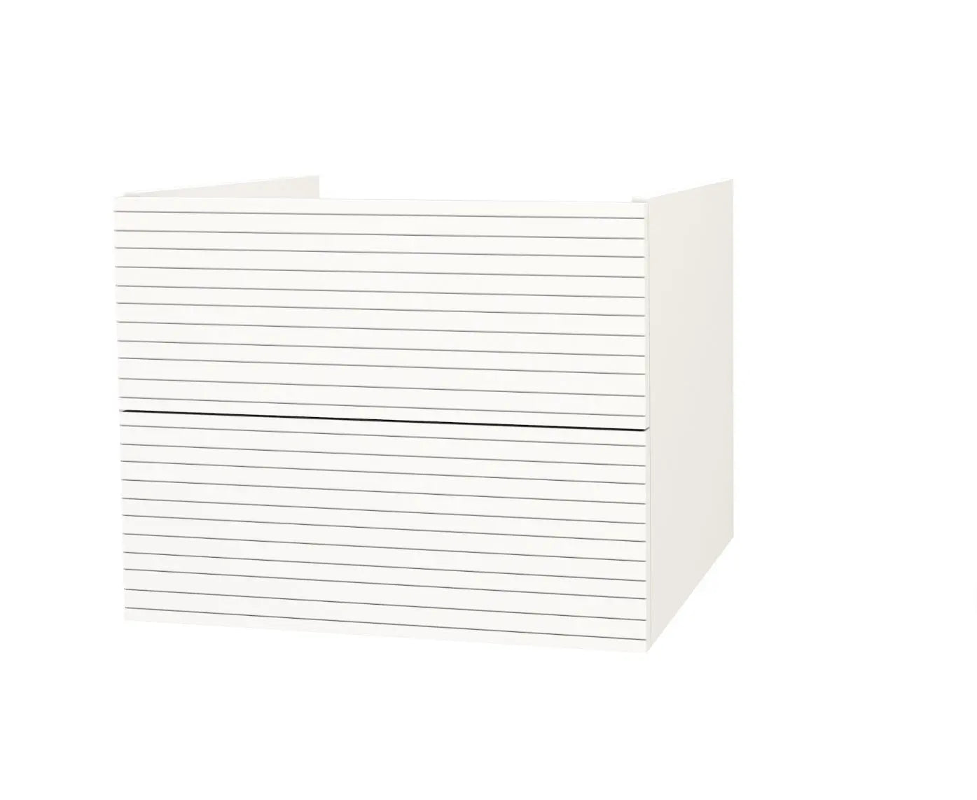 SaniSupreme® HighLine Elite Wastafel Onderkast Badmeubel 60x45x50 cm met Horizontaal Reliëf Mat Wit