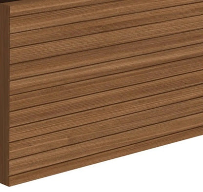 SaniSupreme® HighLine Elite Wastafel Onderkast Badmeubel 60x45x50 cm met Horizontaal Reliëf Walnoot