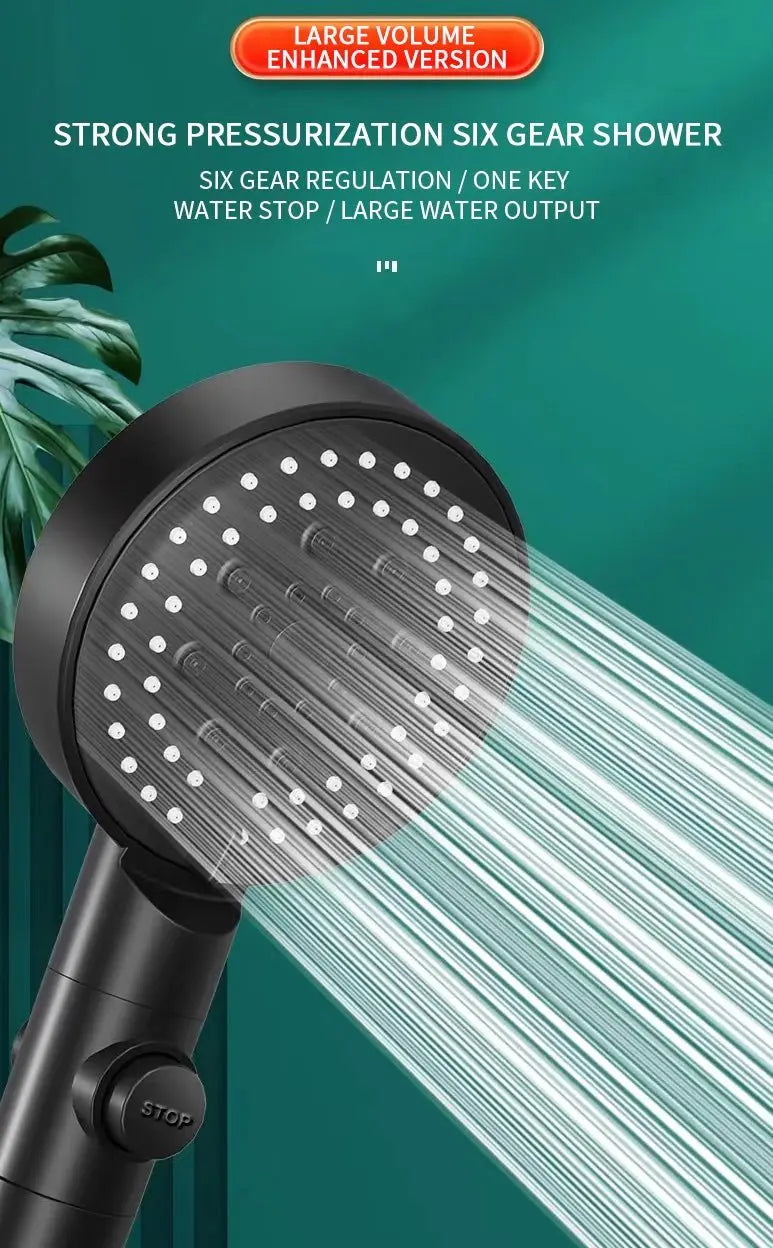 SaniSupreme HighLine Waterbesparende Jet Handdouche met 6 functies Chroom