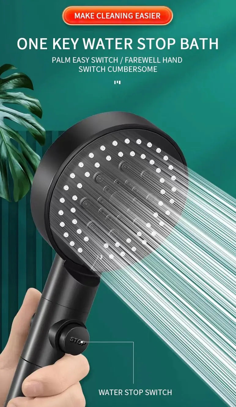 SaniSupreme HighLine Waterbesparende Jet Handdouche met 6 functies zwart