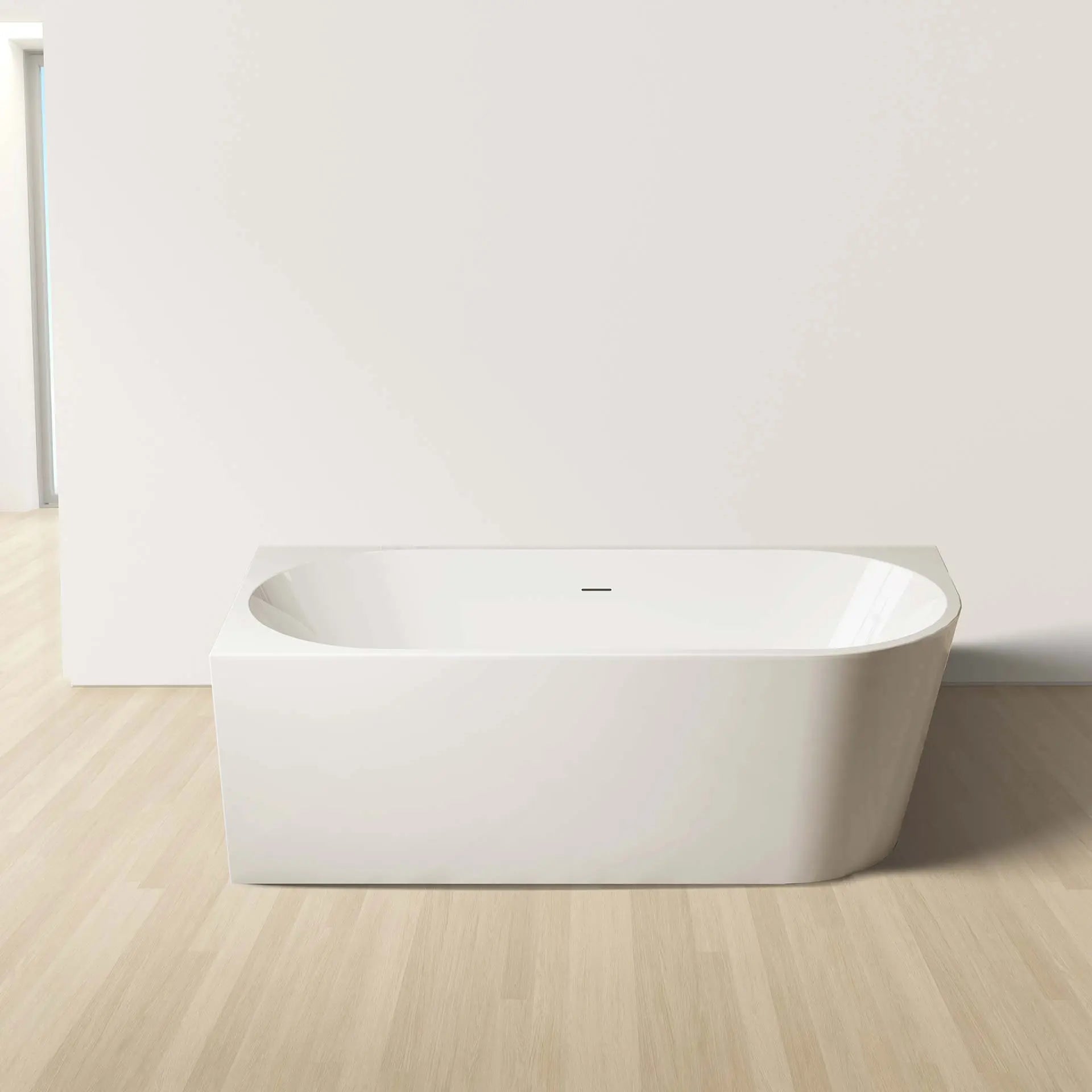 SaniSupreme hoekbad links AquaTherme met push - up acryl wit 180x80