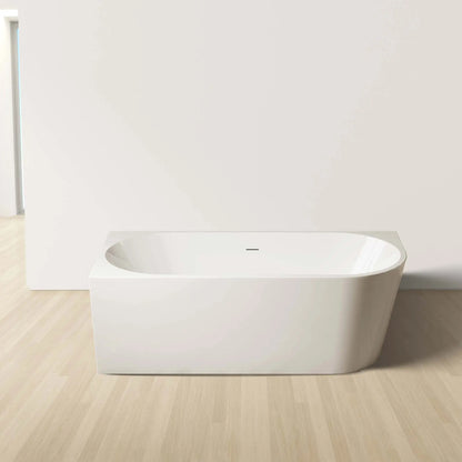 SaniSupreme hoekbad links AquaTherme met push - up acryl wit 180x80