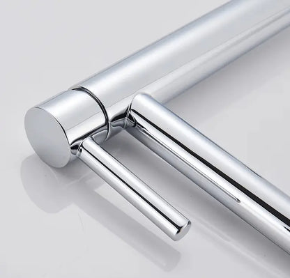 SaniSupreme Idora keramische wastafel kraan opbouw hoog model gebogen uitloop Chroom