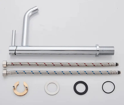 SaniSupreme Idora keramische wastafel kraan opbouw hoog model gebogen uitloop Chroom