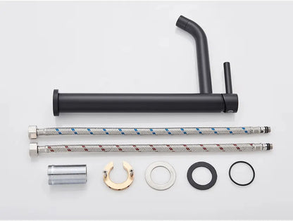 SaniSupreme Idora keramische wastafel kraan opbouw hoog model gebogen uitloop Gunmetal