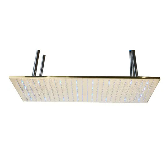 SaniSupreme Inbouw Manhattan Premium Plafondunit 40x80 cm regendouche met LED vierkant goud geborsteld