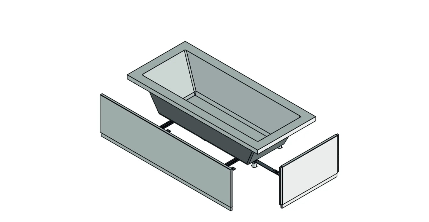SaniSupreme Inbouw Ombouw Bad AquaTherme Plus Acryl glanzend wit 180x80x56.5