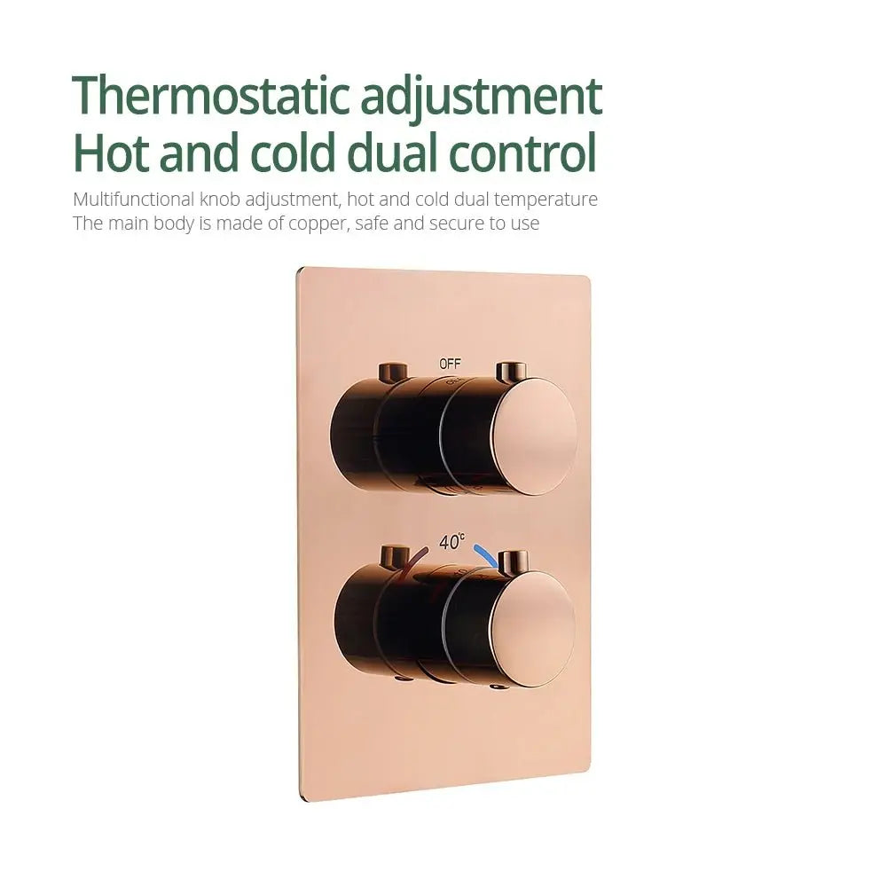 SaniSupreme Inbouw Regendouche 25 cm Set Marbella met Handdouche en Wanduitloop Geborsteld Koper