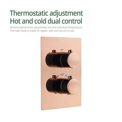 SaniSupreme Inbouw Regendouche 25 cm Set Marbella met Handdouche en Wanduitloop Geborsteld Koper