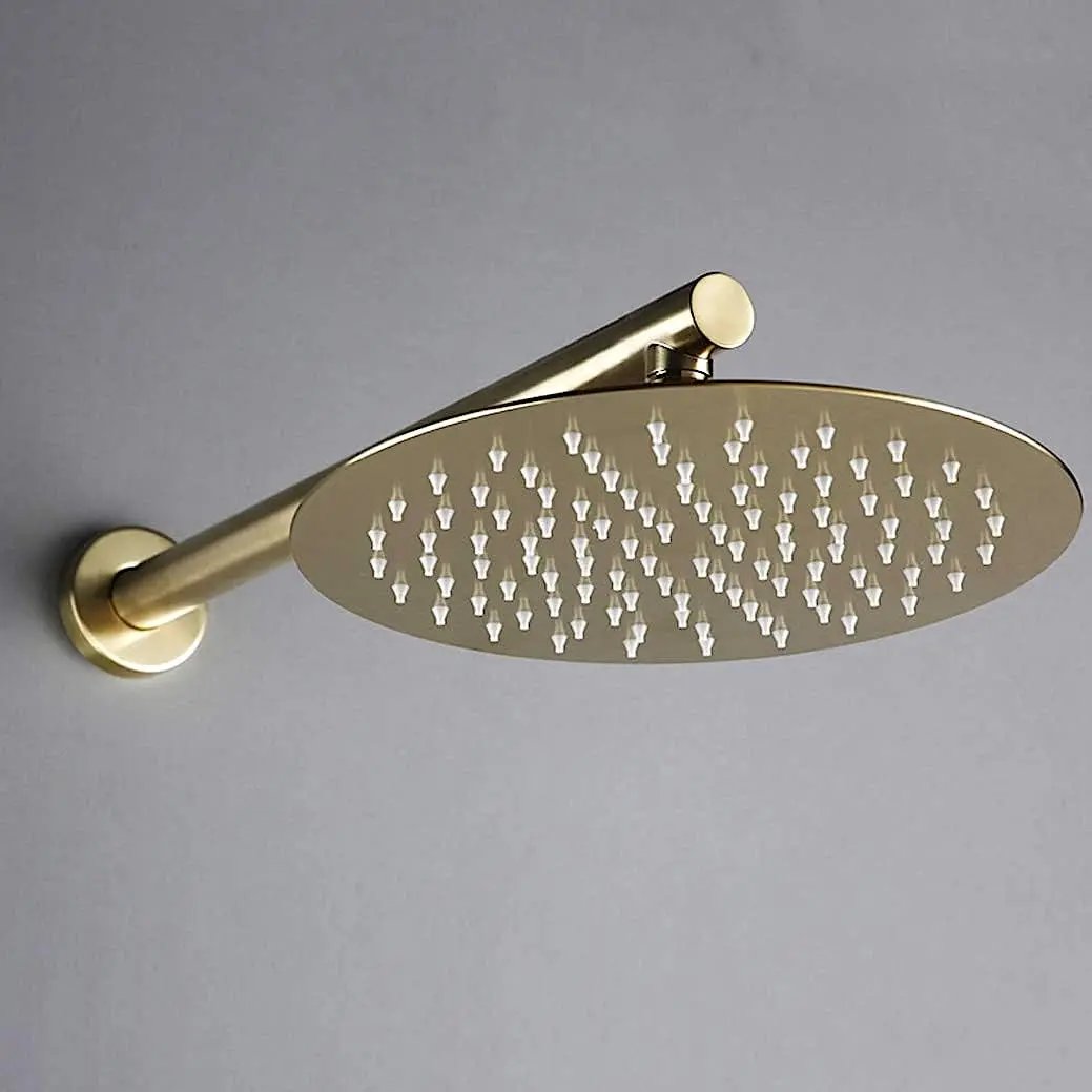 SaniSupreme Inbouw Regendouche Set Aloni met Handdouche en Wanduitloop Geborsteld Goud Sanisupreme