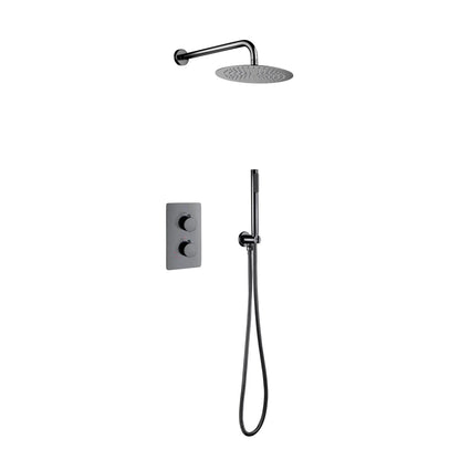 SaniSupreme Inbouw Regendouche Set Creavit Aloni met Handdouche en Wanduitloop Gunmetal Grijs