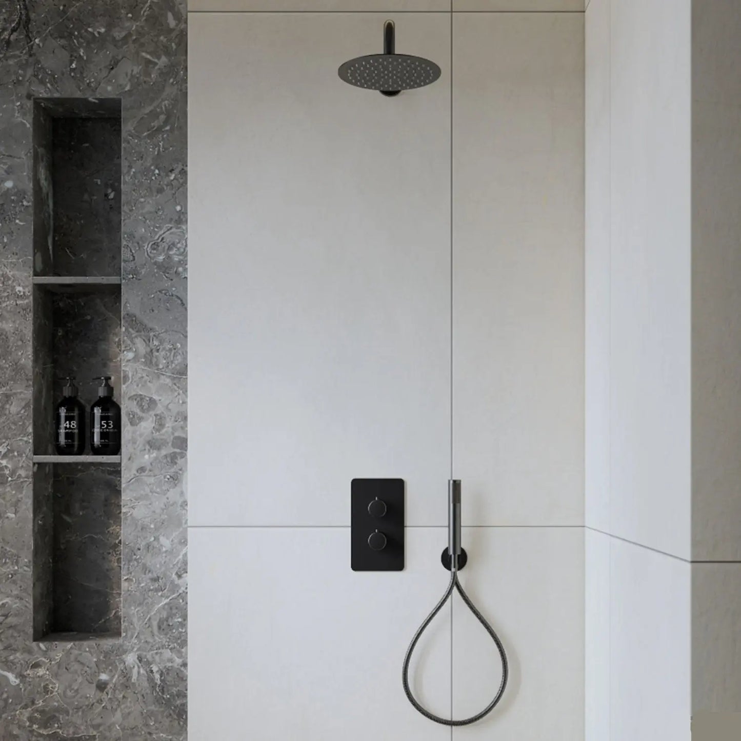 SaniSupreme Inbouw Regendouche Set Creavit Aloni met Handdouche en Wanduitloop Gunmetal Grijs
