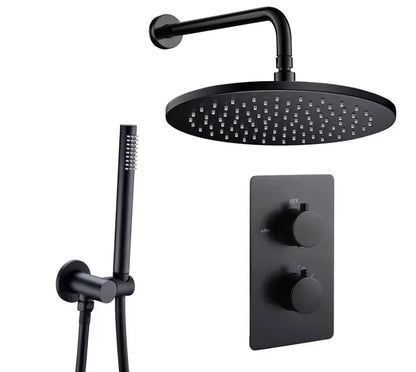 SaniSupreme Inbouw Regendouche Set Creavit Aloni met Handdouche en Wanduitloop Mat Zwart Sanisupreme