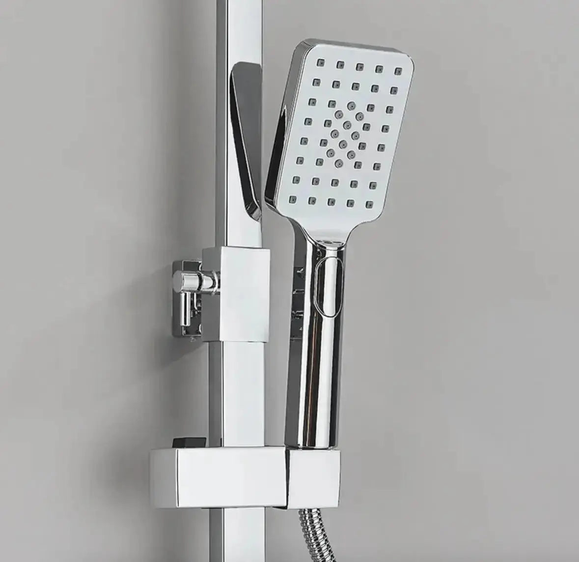 SaniSupreme Kentucky LCD Thermostatisch opbouw doucheset 19 x 29 cm. regendouche chroom glans vierkant