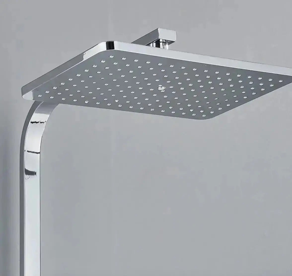 SaniSupreme Kentucky LCD Thermostatisch opbouw doucheset 19 x 29 cm. regendouche chroom glans vierkant