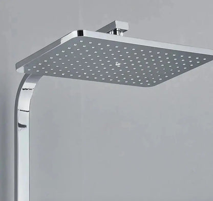 SaniSupreme Kentucky LCD Thermostatisch opbouw doucheset 19 x 29 cm. regendouche chroom glans vierkant