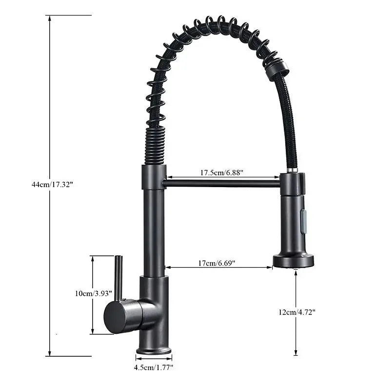 SaniSupreme Keukenkraan Pull - down Bologna gebogen met veer Goud Geborsteld