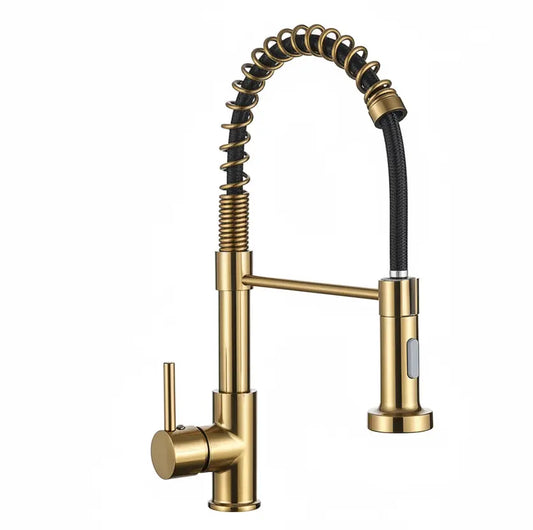 sanisupreme-keukenkraan-pull-down-bologna-gebogen-met-veer-goud-geborsteld-9167748