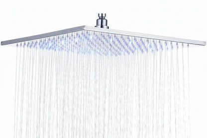 SaniSupreme LED EcoSave Manhattan vierkante hoofddouche regendouche 25 × 25 cm. chroom glans Sanisupreme