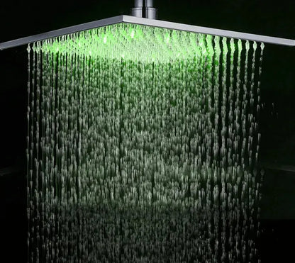 SaniSupreme LED EcoSave Manhattan vierkante hoofddouche regendouche 25 × 25 cm. chroom glans Sanisupreme