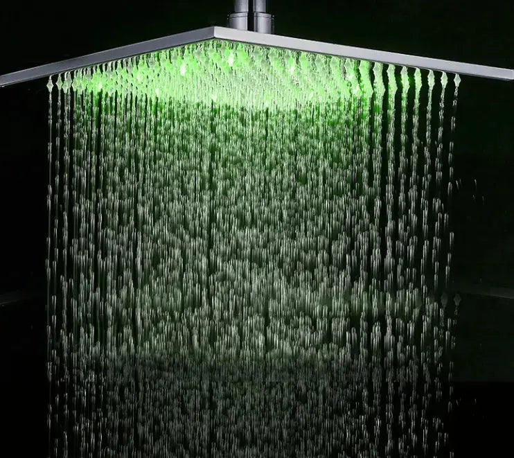 SaniSupreme LED EcoSave Manhattan vierkante hoofddouche regendouche 40 × 40 cm. mat zwart