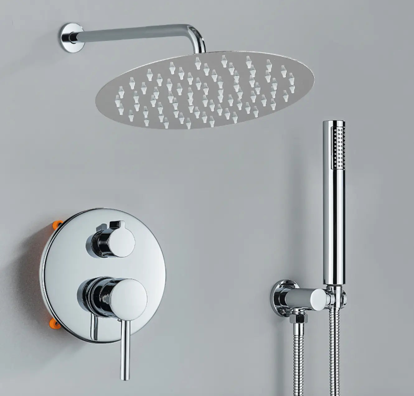 SaniSupreme® Lima inbouw doucheset | handdouche|mengkraan|regendouche (12 inch) | rond |Chroom 2 weg