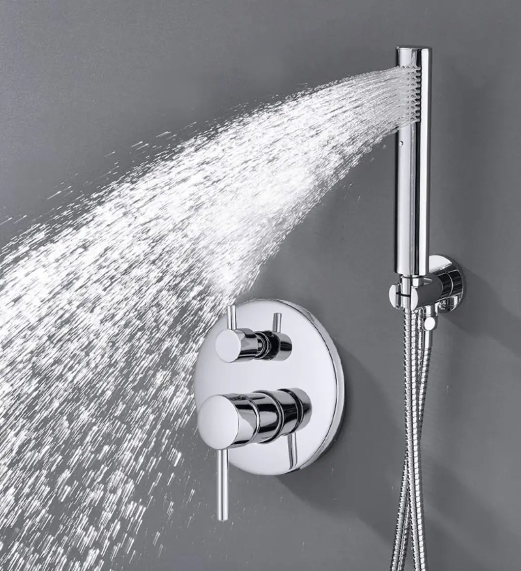 SaniSupreme® Lima inbouw doucheset | handdouche|mengkraan|regendouche (12 inch) | rond |Chroom 2 weg