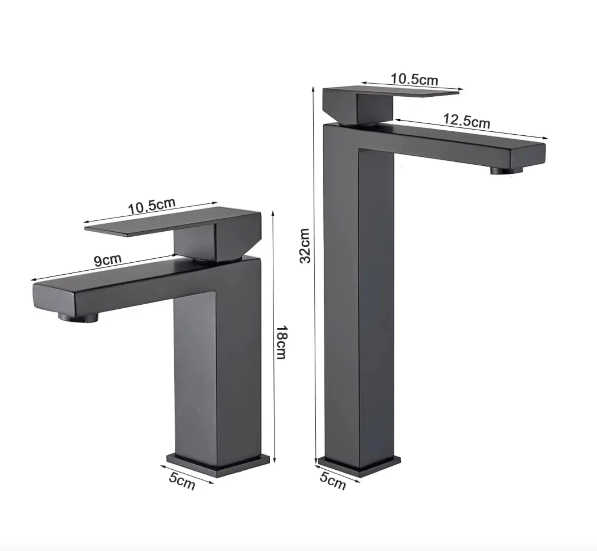 SaniSupreme Livorno wastafel kraan opbouw laag model vierkant geborsteld goud