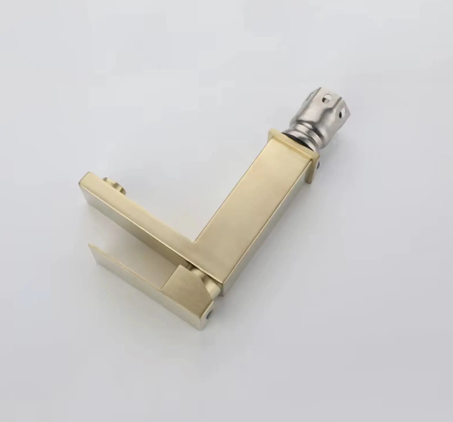 SaniSupreme Livorno wastafel kraan opbouw laag model vierkant geborsteld goud