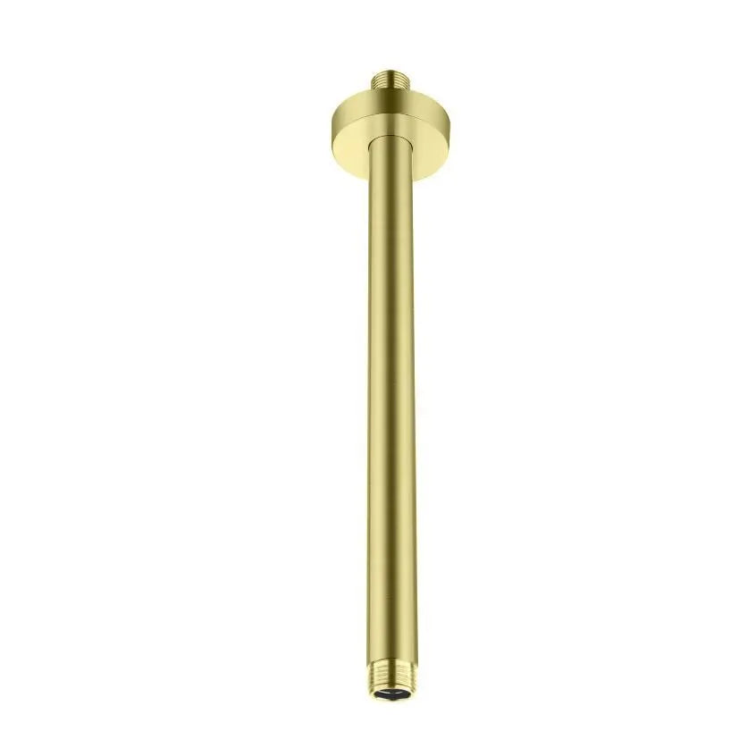 SaniSupreme Losse douche arm plafond, Geborsteld Goud, rond, 30 cm. lang met rozet