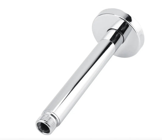 SaniSupreme Losse douche arm plafond, glans chroom, rond, 15 cm. lang met rozet