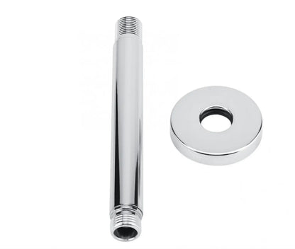 SaniSupreme Losse douche arm plafond, glans chroom, rond, 15 cm. lang met rozet