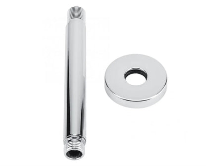 SaniSupreme Losse douche arm plafond, glans chroom, rond, 25 cm. lang met rozet