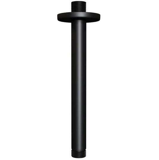 SaniSupreme Losse douche arm plafond, mat zwart, rond, 30 cm. lang met rozet