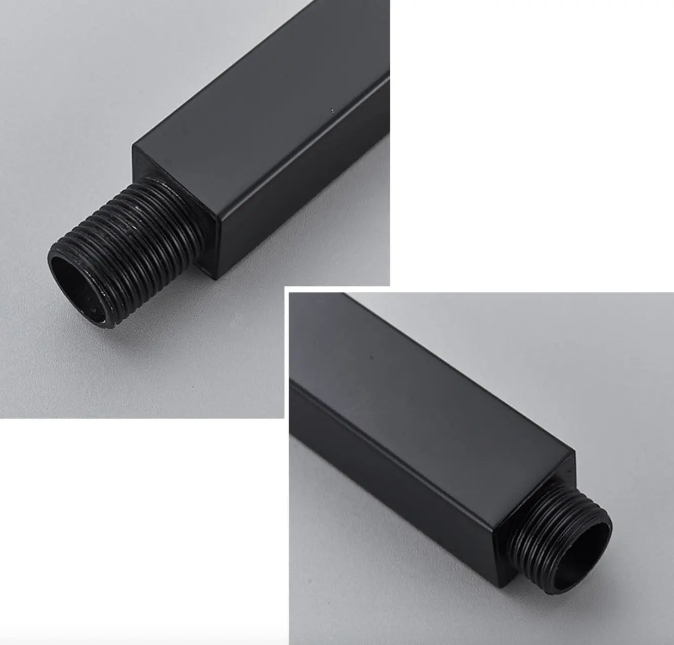 SaniSupreme Losse douche arm plafond, mat zwart, vierkant, 30 cm. lang met rozet