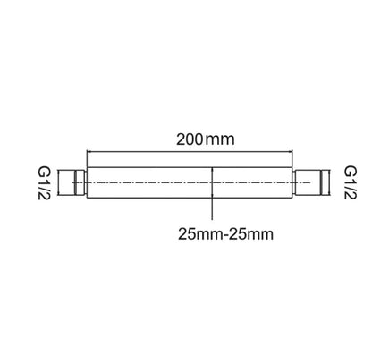 SaniSupreme Losse douche arm plafond, mat zwart, vierkant, 30 cm. lang met rozet