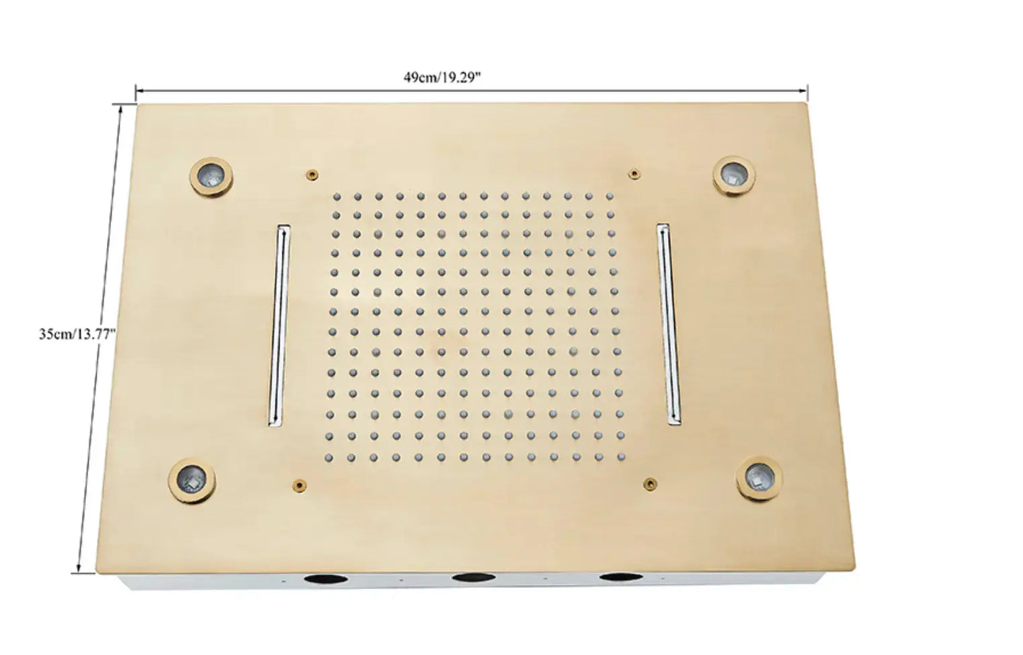 SaniSupreme® Losse unit SmartPulse Plafond LED Remote Regendouche Inbouw La Paz 50 x 36 cm goud glans