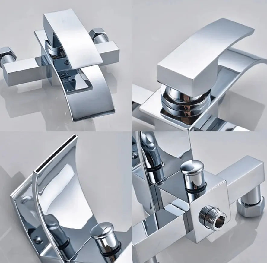 SaniSupreme Luca doucheset badset opbouw mengkraan 2 weg met smalle handdouche Chroom Glans