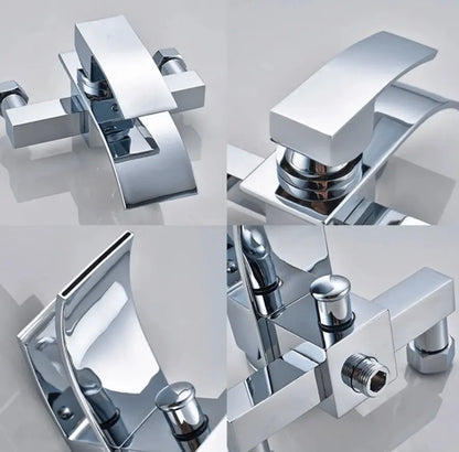 SaniSupreme Luca doucheset badset opbouw mengkraan 2 weg met smalle handdouche Chroom Glans