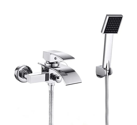 SaniSupreme Luca doucheset badset opbouw mengkraan 2 weg met smalle handdouche Chroom Glans