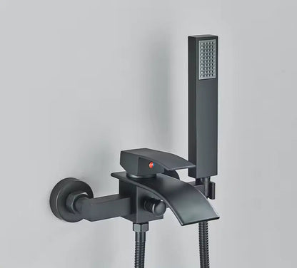 SaniSupreme Luca doucheset badset opbouw mengkraan 2 weg met smalle handdouche mat zwart Sanisupreme