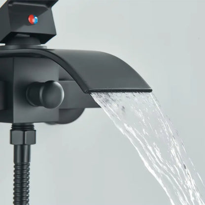 SaniSupreme Luca doucheset badset opbouw mengkraan 2 weg met smalle handdouche mat zwart Sanisupreme