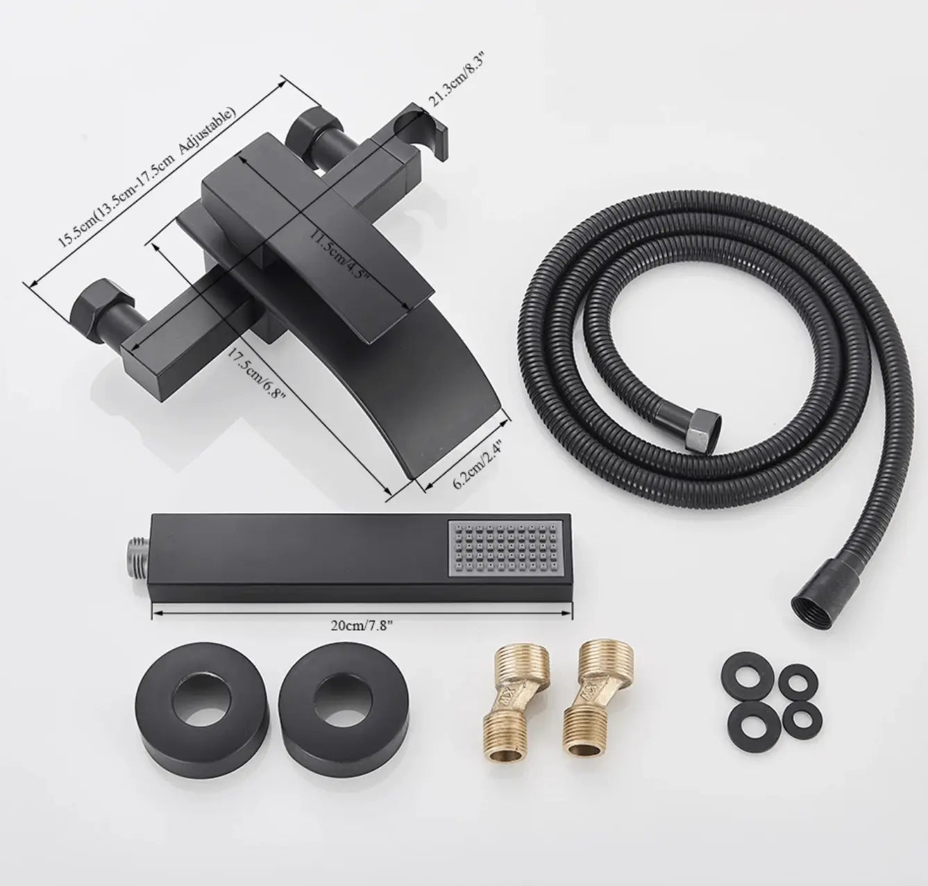 SaniSupreme Luca doucheset badset opbouw mengkraan 2 weg met smalle handdouche mat zwart