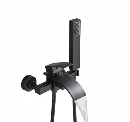 SaniSupreme Luca doucheset badset opbouw mengkraan 2 weg met smalle handdouche mat zwart Sanisupreme