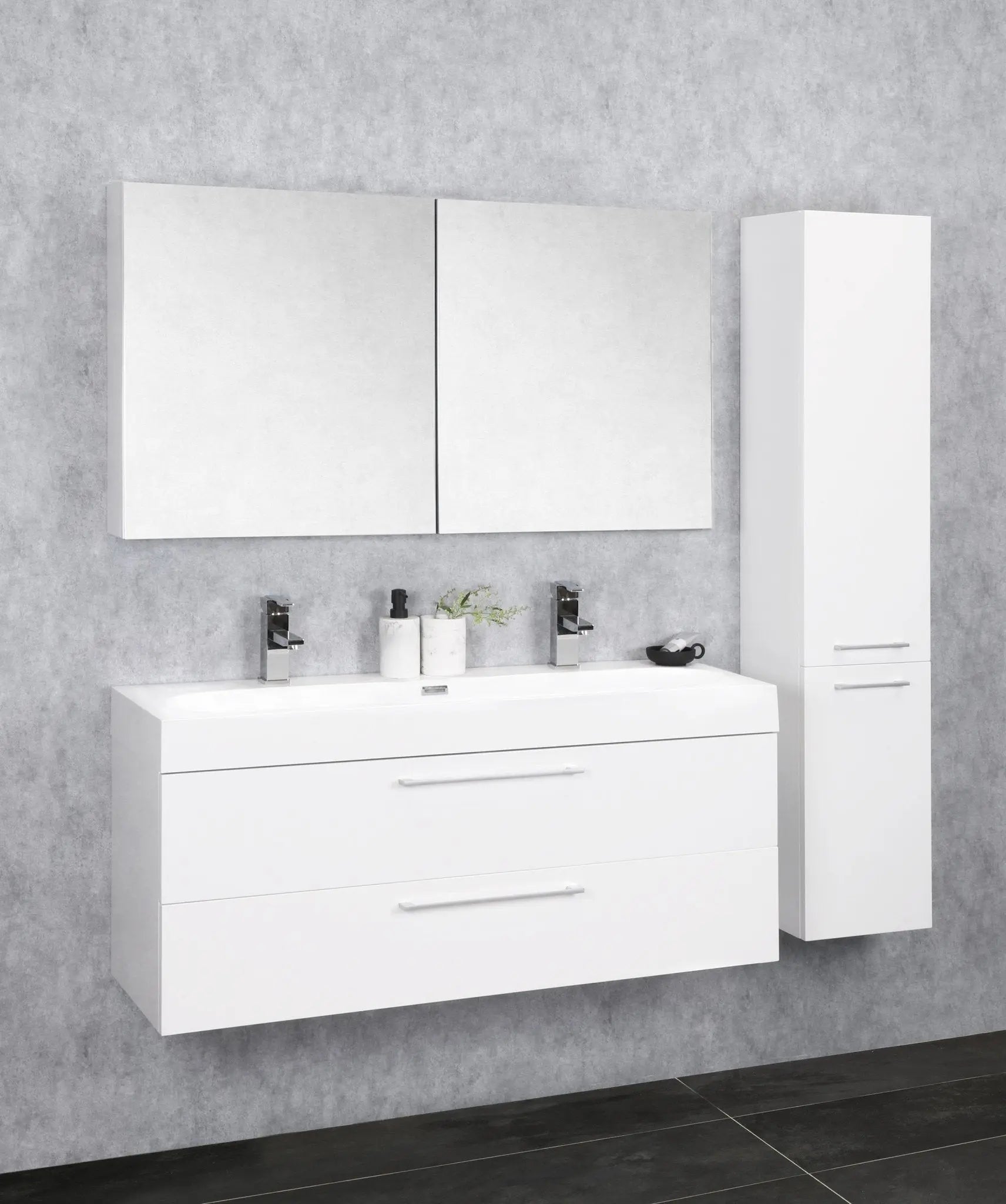 Sanisupreme Malmo spiegelkast 100x66x13cm 2 deuren met spiegel MDF Wit Hoogglans