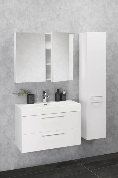 Sanisupreme Malmo spiegelkast 60x66x13cm 2 deuren met spiegel MDF Wit Hoogglans